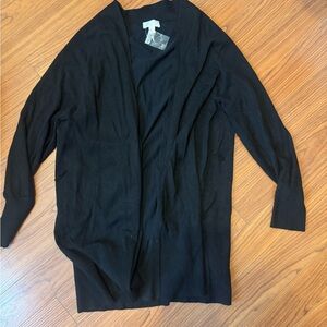 Elle Black Cardigan Sweater Long Sleeve Knit